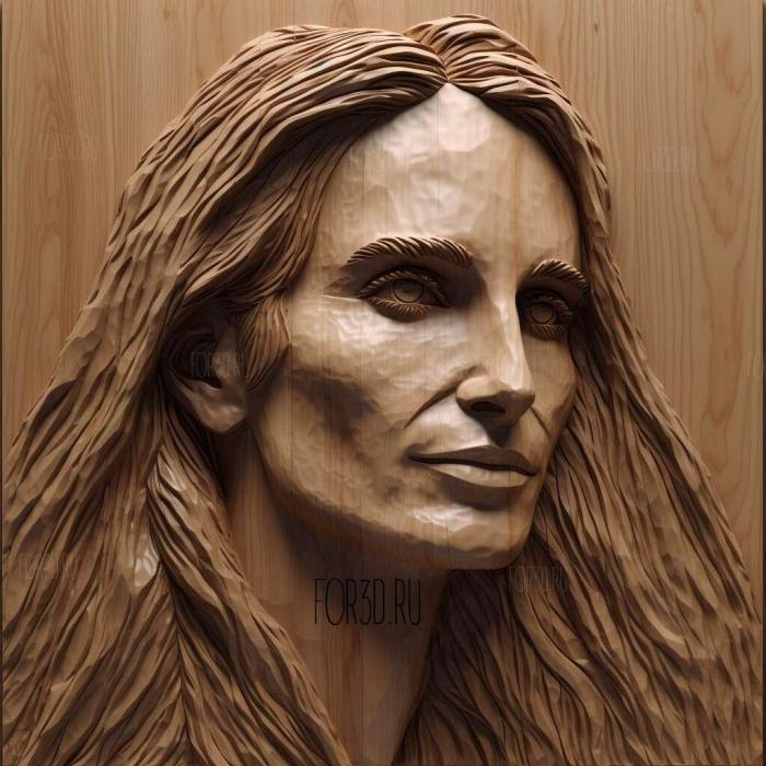 Julia Roberts 3 stl model for CNC